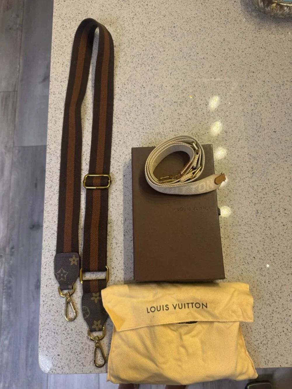 Louis Vuitton Monogram Crossbody Bag with 2 Straps.